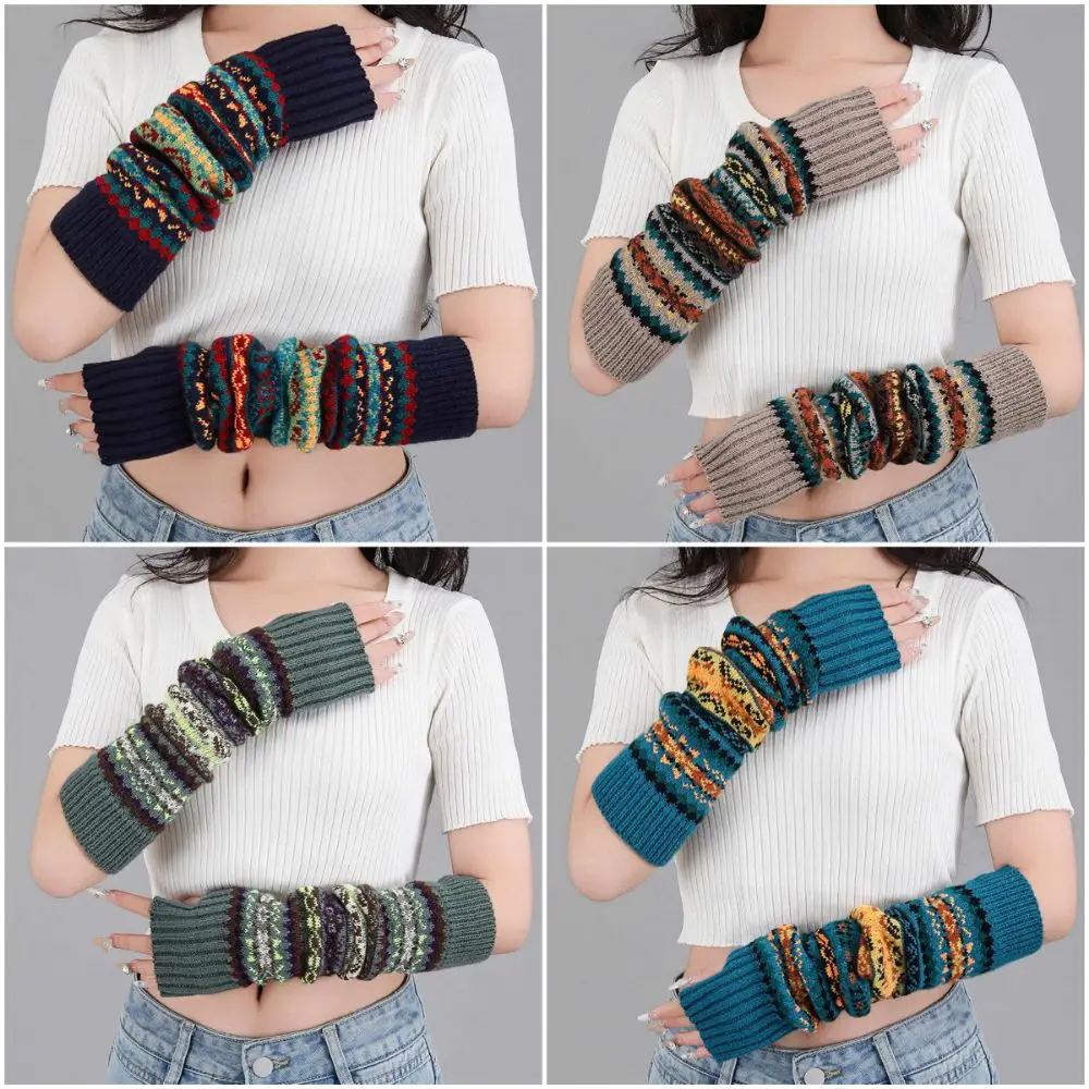 New Multicolor Knitted Arm Cover Thicken Lengthen Knitting Gloves Boot Cuffs Geometric Contrast Bohemian Style Socks Versatile
New Multicolor Knitted Arm Cover Thicken Lengthen Knitting Gloves Boot Cuffs Geometric Contrast Bohemian Style Socks Versatile