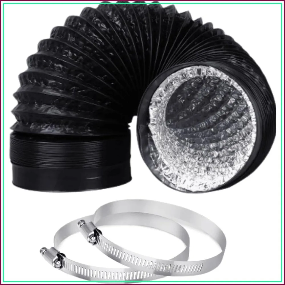 4 Inch 3 Feet Dryer Vent Hose, Aluminium Foil Insulated Flexible Duct, Heavy Duty Exhaust Duct with 2 Clamps
4 Inch 3 Feet Dryer Vent Hose, Aluminium Foil Insulated Flexible Duct, Heavy Duty Exhaust Duct with 2 Clamps