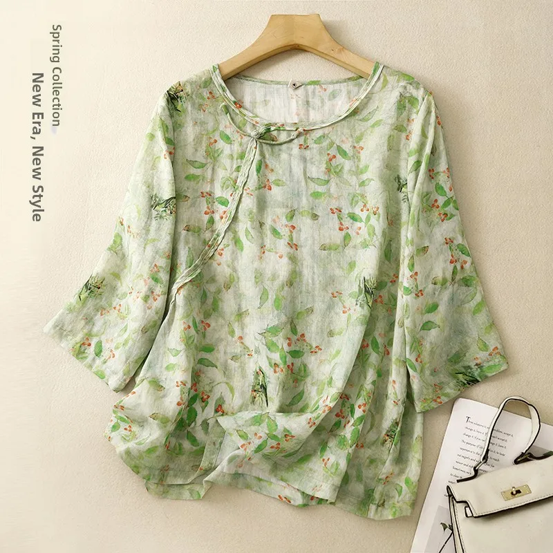 Женский летний топ на пуговицах с принтом в стиле ретро, новый средний тонкий топ из полиэстера и хлопка, круглый Ne
Женский летний топ на пуговицах с принтом в стиле ретро, новый средний тонкий топ из полиэстера и хлопка, круглый Ne