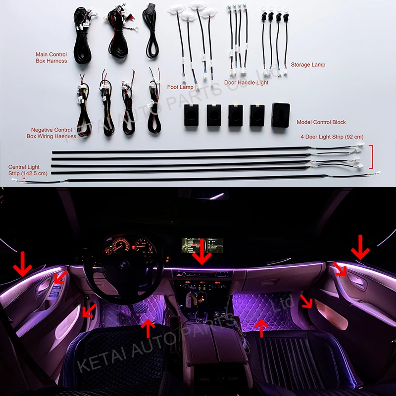 Universal 18 in 1 Symphony Ambient Light Interior 64 RGB Color Acrylic Strip Led Decoration Guide Fiber Optic Atmosphere Lamp
Universal 18 in 1 Symphony Ambient Light Interior 64 RGB Color Acrylic Strip Led Decoration Guide Fiber Optic Atmosphere Lamp