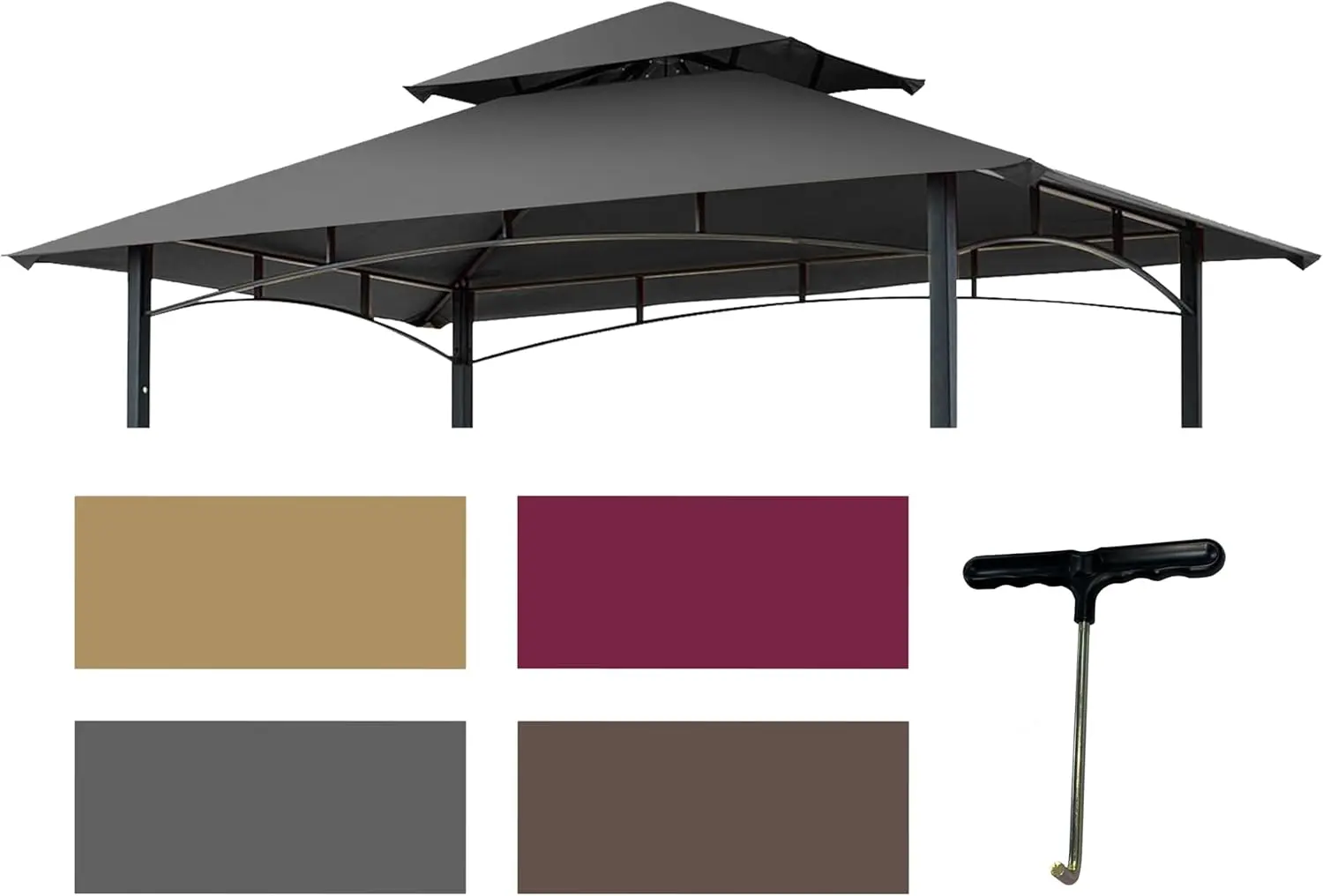 8x5 Gill Gazebo BBQ Canopy Replacement Top for Model #L-GG001PST-F,Gazebo Grill Canopy BBQ Gazebos Top Cover Only(Gray)
8x5 Gill Gazebo BBQ Canopy Replacement Top for Model #L-GG001PST-F,Gazebo Grill Canopy BBQ Gazebos Top Cover Only(Gray)