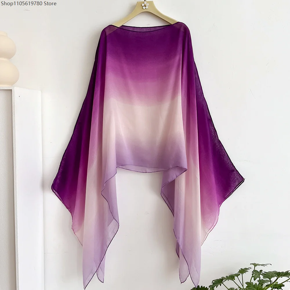 Ethnic Gradient Thin Split Shawl Cape Women Summer Travel Sunscreen Beach Cover Photo Prop Daily Wear Cosplay Matching Accessory
Ethnic Gradient Thin Split Shawl Cape Women Summer Travel Sunscreen Beach Cover Photo Prop Daily Wear Cosplay Matching Accessory
