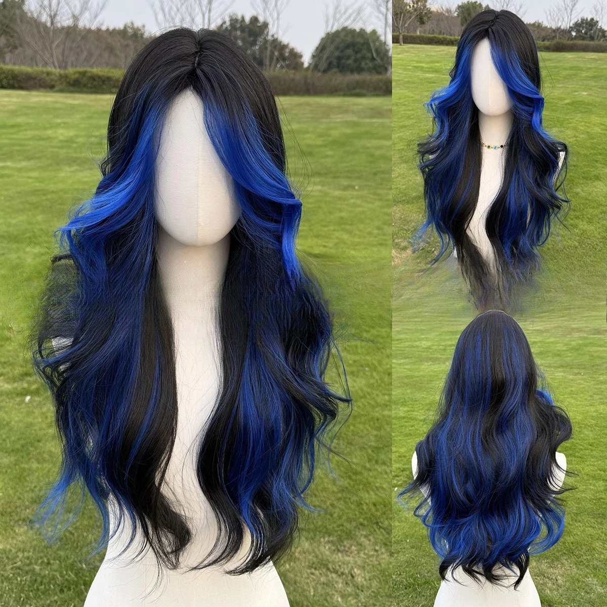 South East Asia Europe and the United States fashion wig new blue highlights women daily long curly hair natural force
South East Asia Europe and the United States fashion wig new blue highlights women daily long curly hair natural force