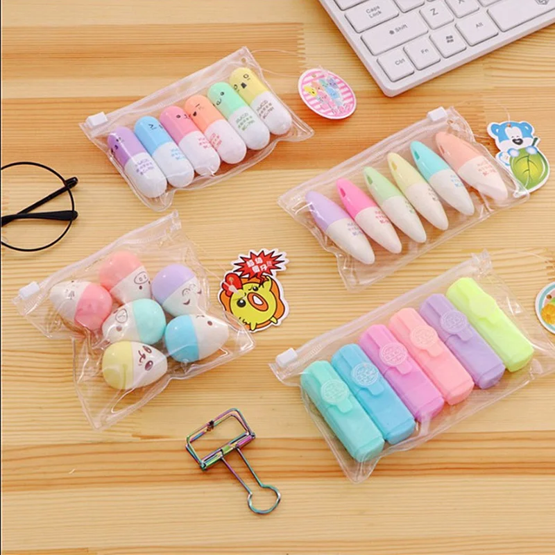 6pcs/bag Highlighter Colored Marker Pens Creative Design Painting,Graffiti,Marker Highlighters for School Six Colors Stationery
6pcs/bag Highlighter Colored Marker Pens Creative Design Painting,Graffiti,Marker Highlighters for School Six Colors Stationery