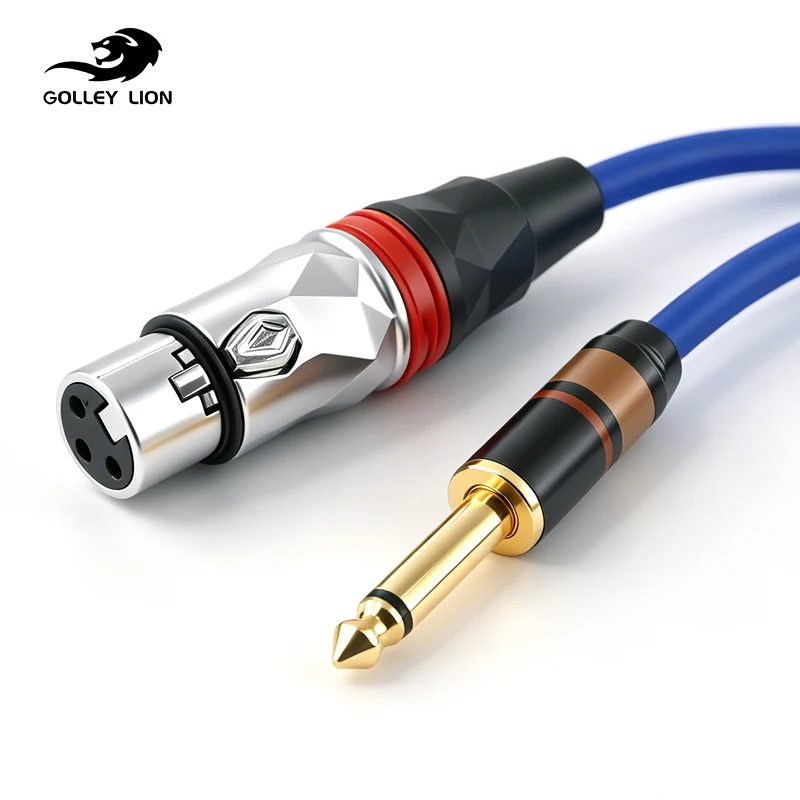 GOLLEY LION Female XLR to Quarter inch TS Plug Mic Cord for Dynamic Microphone, Blue
GOLLEY LION Female XLR to Quarter inch TS Plug Mic Cord for Dynamic Microphone, Blue