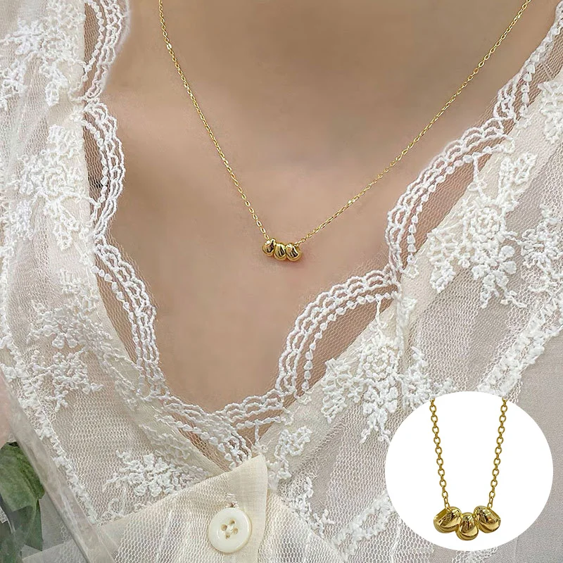 100% 925 Sterling Silver Geometric Necklace for Women Girl Water Drop Beans Smooth Design Jewelry Birthday Gift Dropshipping
100% 925 Sterling Silver Geometric Necklace for Women Girl Water Drop Beans Smooth Design Jewelry Birthday Gift Dropshipping