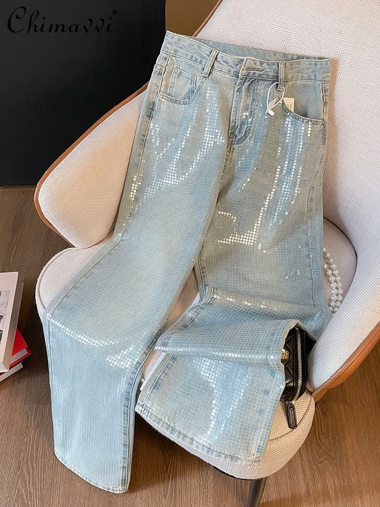 Heavy Sequins Jeans for Women 2024 Summer Clothes New Fashion Retro High Waist Slimming Loose Casual Straight-Leg Wide Leg Pants
Heavy Sequins Jeans for Women 2024 Summer Clothes New Fashion Retro High Waist Slimming Loose Casual Straight-Leg Wide Leg Pants