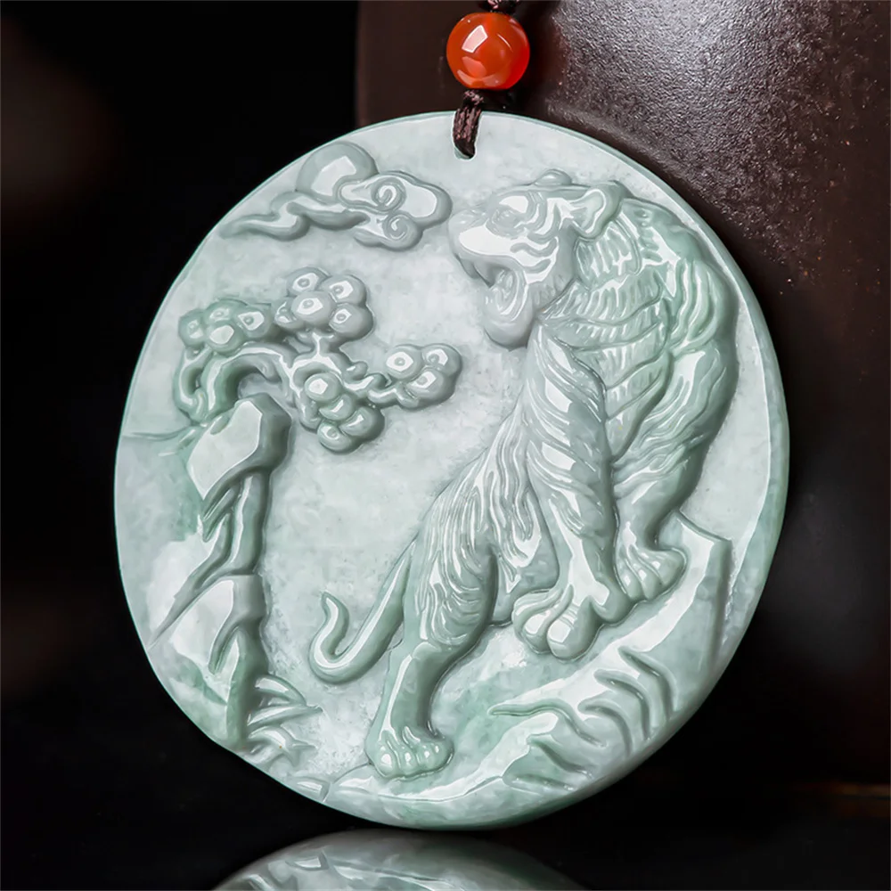 Trendy Natural Ice Green Jadeite Carved Charm Zodiac Tiger Lucky Pendant Amulet Necklace Certificate Luxury Jade Gift Jewelry
Trendy Natural Ice Green Jadeite Carved Charm Zodiac Tiger Lucky Pendant Amulet Necklace Certificate Luxury Jade Gift Jewelry