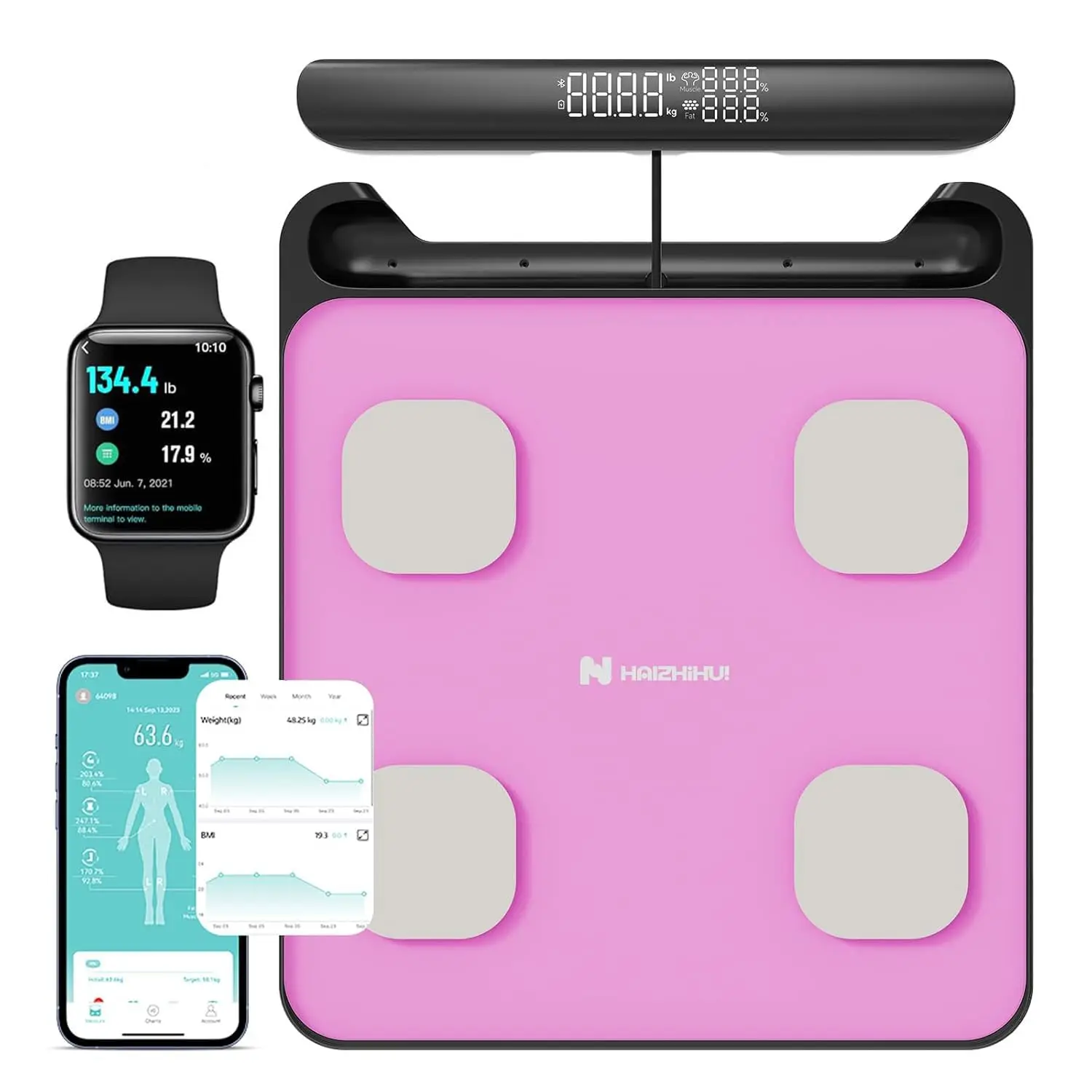 8-Electrode Smart Scale: Full Body Composition Analyzer, 27 Metrics via Bluetooth App, 400lbs Capacity
8-Electrode Smart Scale: Full Body Composition Analyzer, 27 Metrics via Bluetooth App, 400lbs Capacity