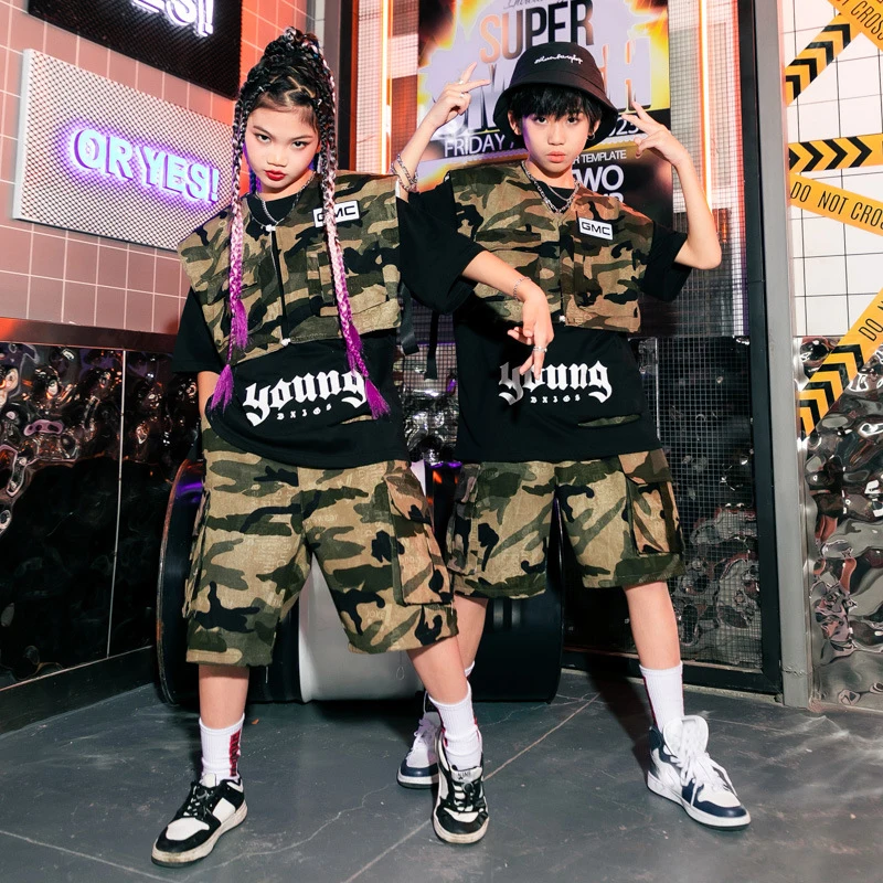 Camouflage Hip Hop Dance Costume For Girls Boys Hip Hop Clothing Kids Cool Street Dance Clothes Stage Kpop Outfits SL8298
Camouflage Hip Hop Dance Costume For Girls Boys Hip Hop Clothing Kids Cool Street Dance Clothes Stage Kpop Outfits SL8298