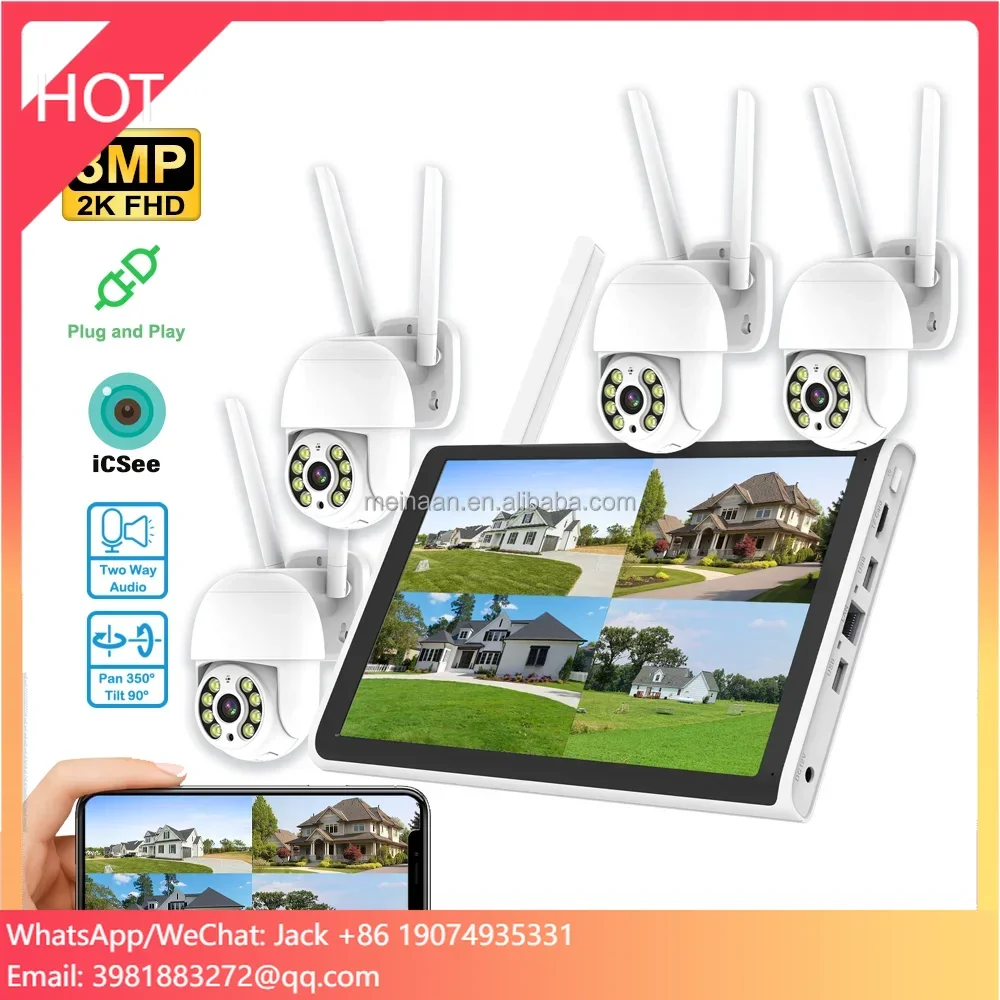 OEM 3MP ICSee Xmeye Home WiFi 10 Inch 4CH LCD NVR CCTV PTZ Camera Kit Wireless WiFi Outdoor Security CCTV Camera System
OEM 3MP ICSee Xmeye Home WiFi 10 Inch 4CH LCD NVR CCTV PTZ Camera Kit Wireless WiFi Outdoor Security CCTV Camera System