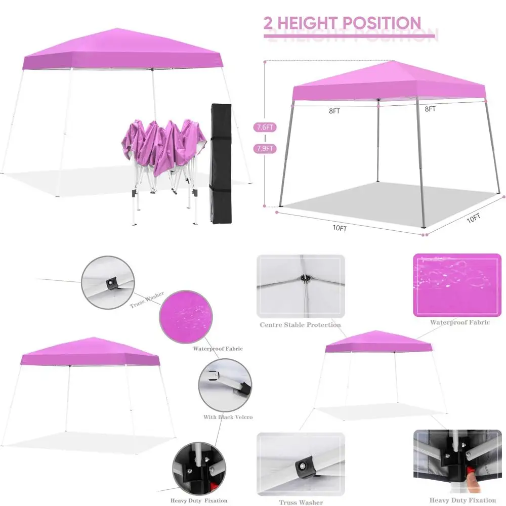 Portable Instant Folding Canopy Gazebo, 8x10 Ft Outdoor Pop Up Tent, Patio Shelter with Carrying Bag, Pink, Ideal for Outdoor Ev
Portable Instant Folding Canopy Gazebo, 8x10 Ft Outdoor Pop Up Tent, Patio Shelter with Carrying Bag, Pink, Ideal for Outdoor Ev