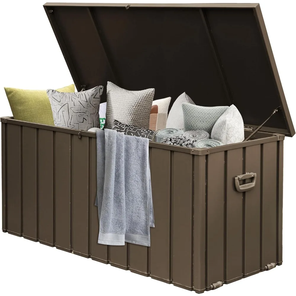 Domi Outdoor Deck Box 100 Gallon, Waterproof Lockable Steel Outdoor Storage Container for Outside Cushions, Garden Tools and Poo
Domi Outdoor Deck Box 100 Gallon, Waterproof Lockable Steel Outdoor Storage Container for Outside Cushions, Garden Tools and Poo