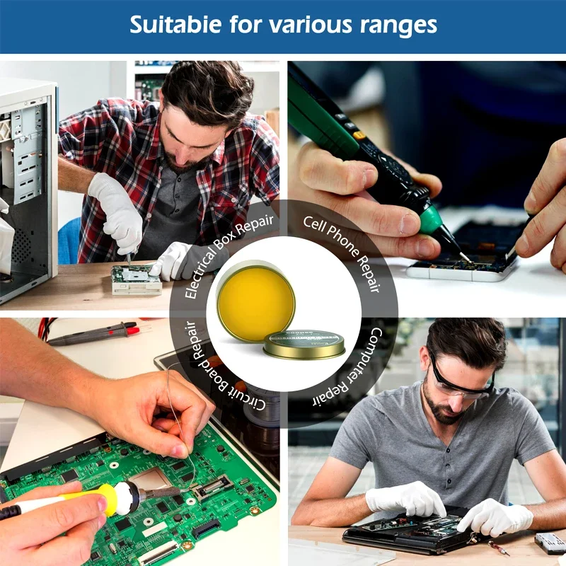 Solder Paste Rosin Flux 10g/30g/100g Lead-free Welding Flux Iron Repair Welding Paste Soldering Tin Soldering Oil Soldering Flux
Solder Paste Rosin Flux 10g/30g/100g Lead-free Welding Flux Iron Repair Welding Paste Soldering Tin Soldering Oil Soldering Flux