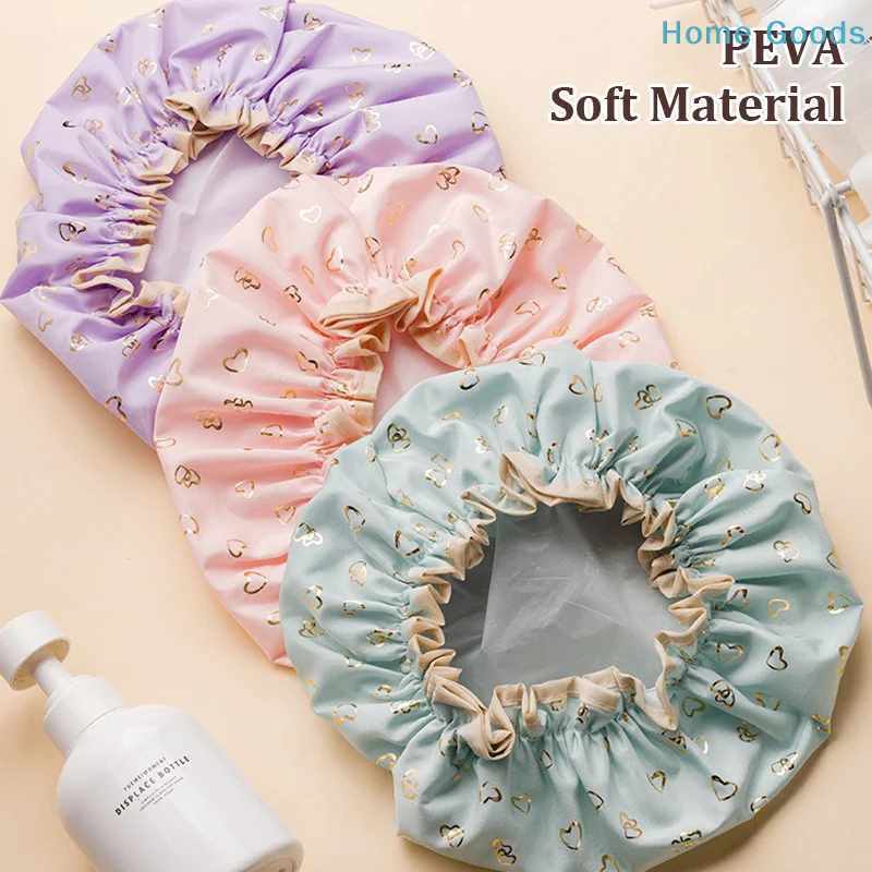 1pcs Waterproof Shower Cap Double Layer Elastic Shower Hair Cover Women Supplies For Kitchen Bathroom Shampoo Caps Bathing Hat
1pcs Waterproof Shower Cap Double Layer Elastic Shower Hair Cover Women Supplies For Kitchen Bathroom Shampoo Caps Bathing Hat