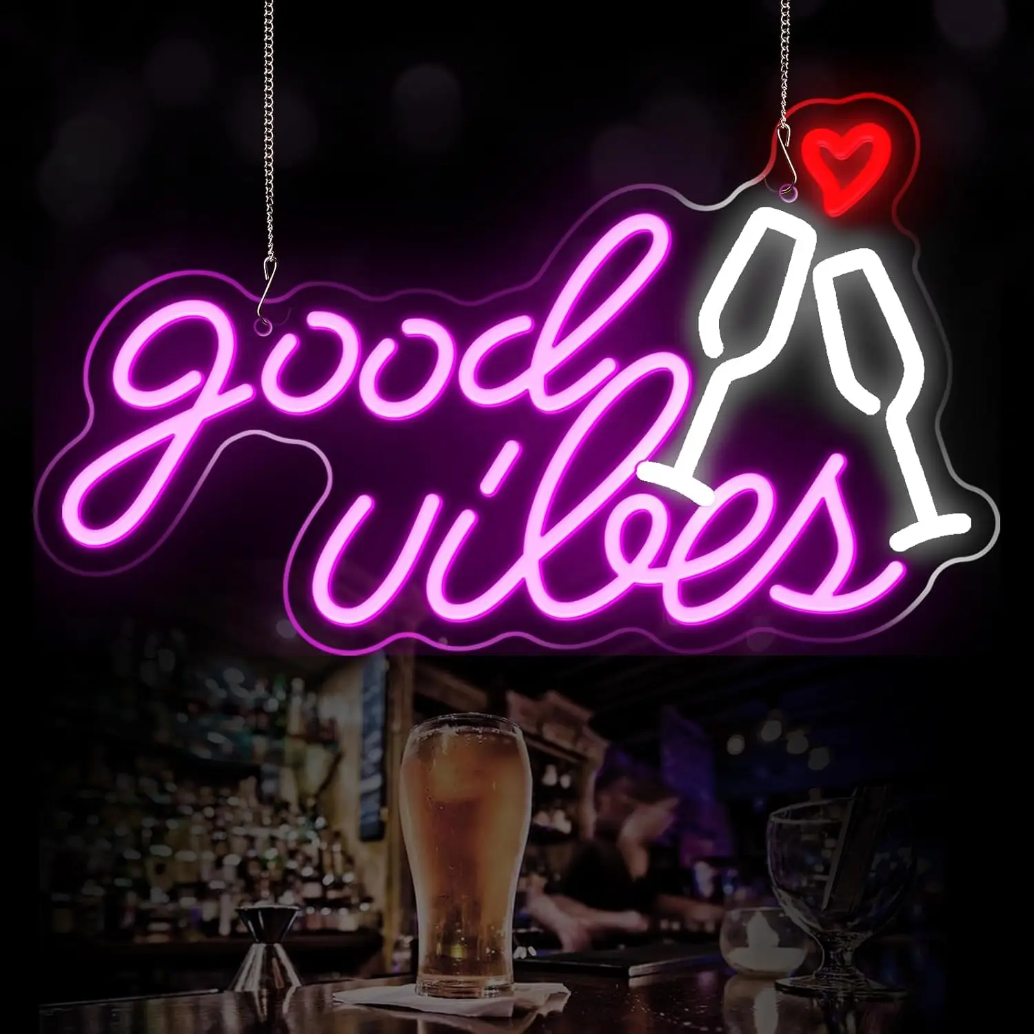 Good Vibes Neon Sign LED Neon Light Sign For Wall Decor With Heart For Bedroom Party Decor USB Powered Lover Friends Room Decor
Good Vibes Neon Sign LED Neon Light Sign For Wall Decor With Heart For Bedroom Party Decor USB Powered Lover Friends Room Decor