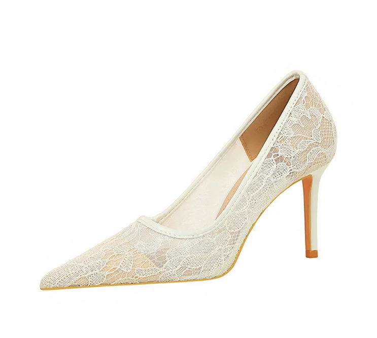 34-43 2026 New Women's Elegant Lace Mesh High Heels Pointed Toe Pumps Thin Heels Office Party Wedding Dress Shoes
34-43 2026 New Women's Elegant Lace Mesh High Heels Pointed Toe Pumps Thin Heels Office Party Wedding Dress Shoes