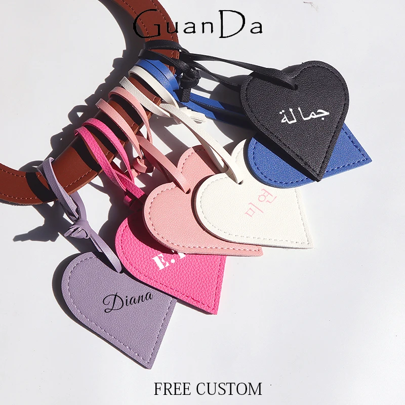 Custom Logo Heart Luxury Pendant Personalize Name Woman Bag Charm Fashion PU Leather Printing Image Luggage Tag Wholesale Gift
Custom Logo Heart Luxury Pendant Personalize Name Woman Bag Charm Fashion PU Leather Printing Image Luggage Tag Wholesale Gift