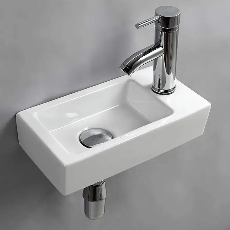 Wall Hung Basin Sink Small Bathroom Rectangle Ceramic Wash Right Hand (Right Hand)
Wall Hung Basin Sink Small Bathroom Rectangle Ceramic Wash Right Hand (Right Hand)