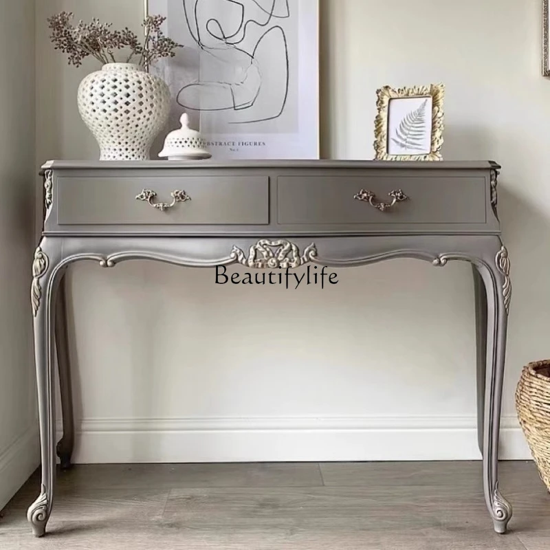 04American high-end solid wood carving flower porch French retro light luxury dresser European desk
04American high-end solid wood carving flower porch French retro light luxury dresser European desk