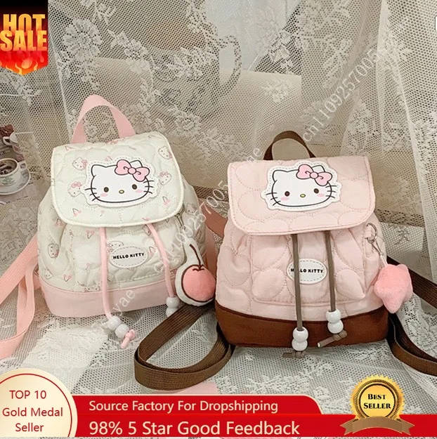 Мультяшный рюкзак Hello Kitty для женщин: стильная сумка через плечо, повседневный универсальный рюкзак, аксессуары для косплея
Мультяшный рюкзак Hello Kitty для женщин: стильная сумка через плечо, повседневный универсальный рюкзак, аксессуары для косплея