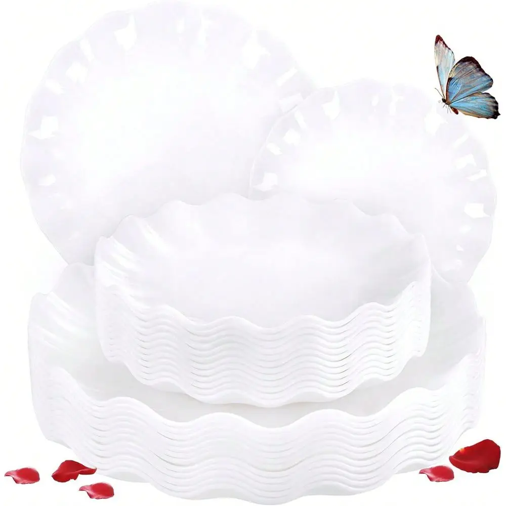 Pcs White Plastic Plates Reusable Unbreakable Party Plates, Microwave Dishwasher Camping Plate Sets Perfect For Parties, Birthd
Pcs White Plastic Plates Reusable Unbreakable Party Plates, Microwave Dishwasher Camping Plate Sets Perfect For Parties, Birthd
