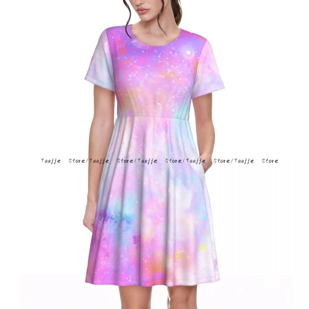 Women Casual Elegant Dress Galaxy Marble Print Short Sleeves Loose Dresses Weekend Holiday
Women Casual Elegant Dress Galaxy Marble Print Short Sleeves Loose Dresses Weekend Holiday