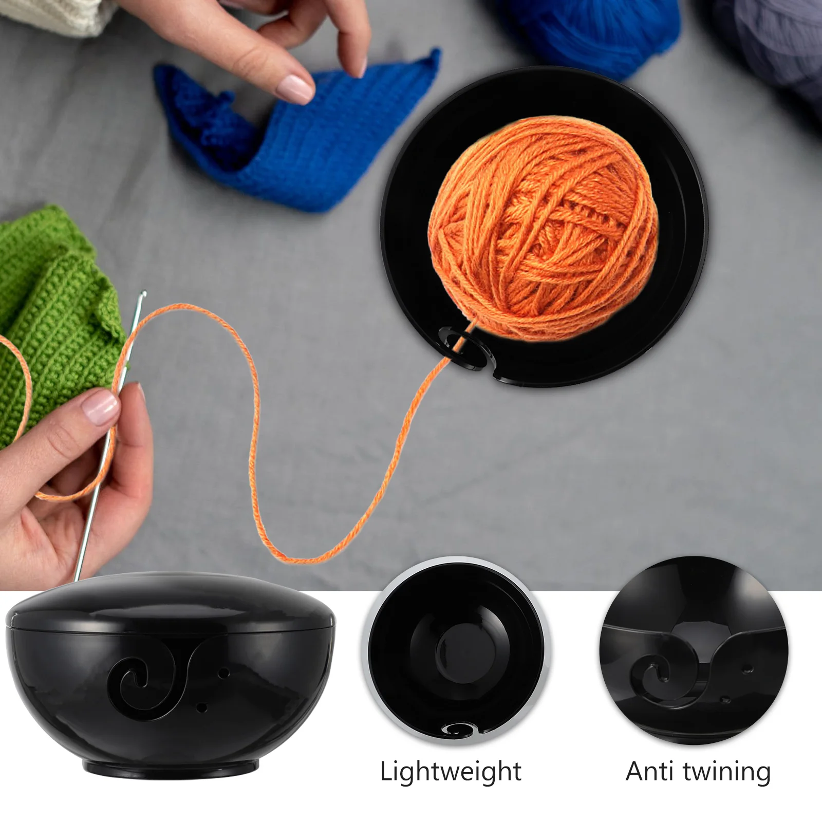 Black Plastic Yarn Storage Bowl Knitting Crochet Tool Smooth Surface Lightweight Wear Resistant Yarn Holder Organizer
Black Plastic Yarn Storage Bowl Knitting Crochet Tool Smooth Surface Lightweight Wear Resistant Yarn Holder Organizer