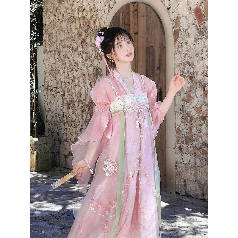 Pink Tang chest-length dress, summer daily national style improved Han element fairy gas ancient style dress
Pink Tang chest-length dress, summer daily national style improved Han element fairy gas ancient style dress