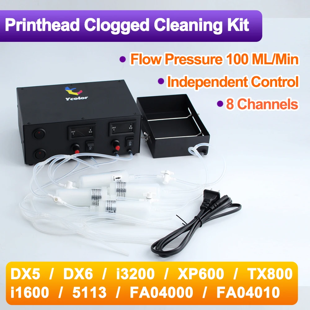 8 Channels Printhead Cleaning Kit For DX5 DX6 XP600 i3200 TX800 i 1600 FA04000 FA04010 Printhead ink Clogged washing machine
8 Channels Printhead Cleaning Kit For DX5 DX6 XP600 i3200 TX800 i 1600 FA04000 FA04010 Printhead ink Clogged washing machine
