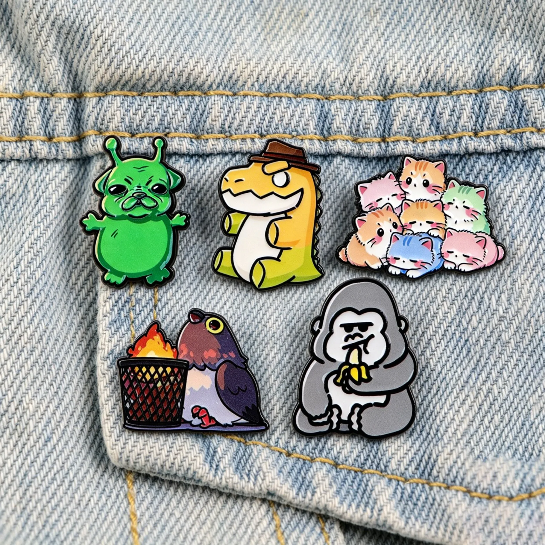 Cartoon Alien & Dinosaur Lapel Pin Funny Cat Crow Enamel Badges for Fans & Collectors Jewelry Clothing Decoration
Cartoon Alien & Dinosaur Lapel Pin Funny Cat Crow Enamel Badges for Fans & Collectors Jewelry Clothing Decoration