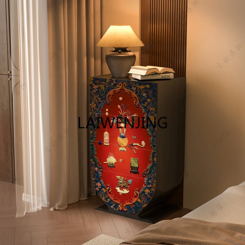 SGF medieval solid wood four-chest cabinet lacquer painting entrance decorative locker
SGF medieval solid wood four-chest cabinet lacquer painting entrance decorative locker