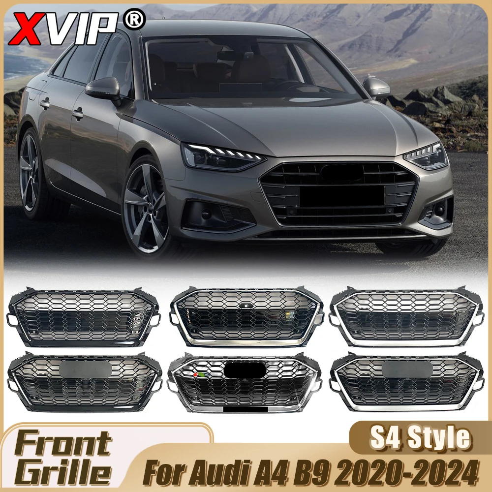 XVIP Silver Frame RS4 Style Racing Grille For Audi A4 B9 20-24 Black RS4 Style Grille With Chrome Ring Body Kits Exterior Parts
XVIP Silver Frame RS4 Style Racing Grille For Audi A4 B9 20-24 Black RS4 Style Grille With Chrome Ring Body Kits Exterior Parts