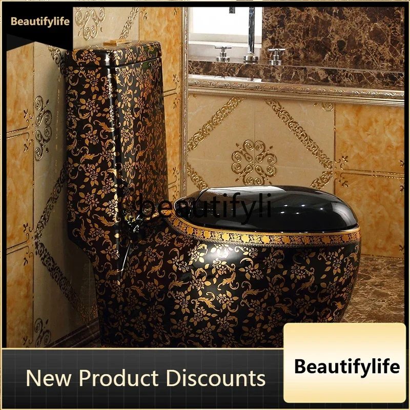 CQY European neoclassical gold toilet household egg-shaped creative personality black toilet water-saving color toilet8578
CQY European neoclassical gold toilet household egg-shaped creative personality black toilet water-saving color toilet8578