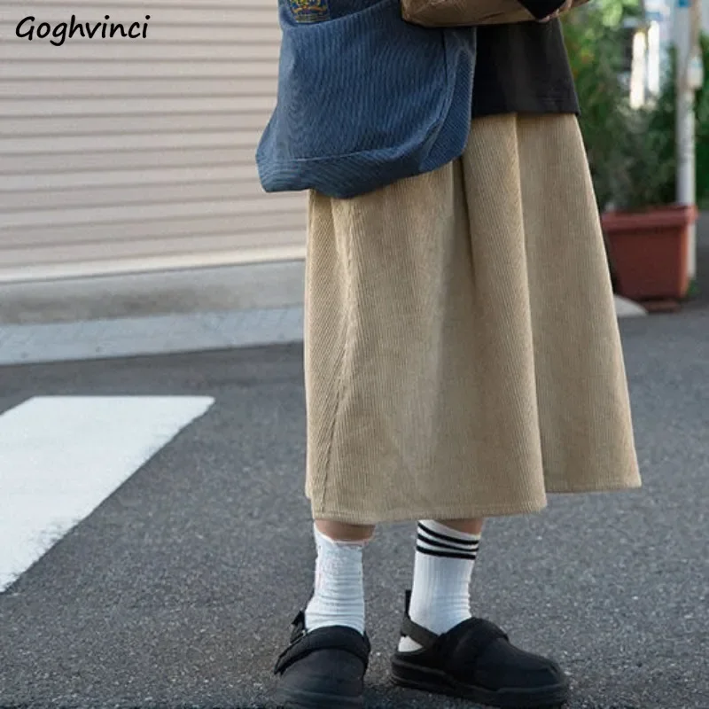 Corduroy Skirts Women Loose A-line Vintage All-match Japanese Style Solid Simple Empire Autumn Winter Daily Streetwear Female
Corduroy Skirts Women Loose A-line Vintage All-match Japanese Style Solid Simple Empire Autumn Winter Daily Streetwear Female