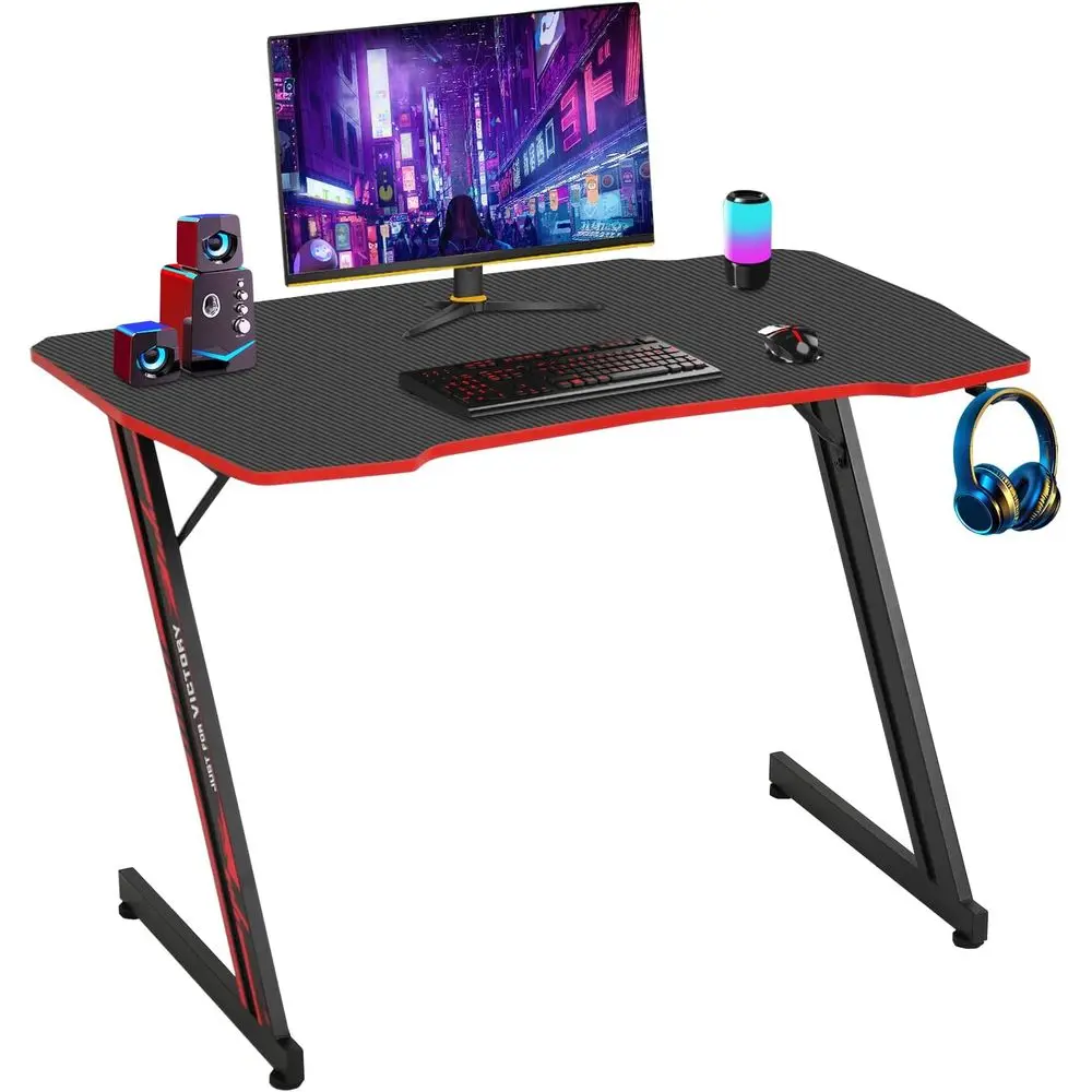 Ergonomic Z-Shaped Gaming Desk for Gamers, Red
Ergonomic Z-Shaped Gaming Desk for Gamers, Red
