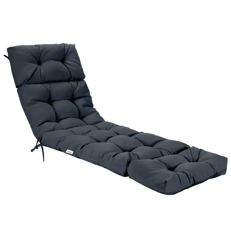 Outdoor Lounge Chaise Cushion with String Ties for Garden Poolside-Gray
Outdoor Lounge Chaise Cushion with String Ties for Garden Poolside-Gray