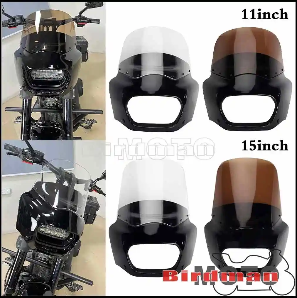 Передняя фара мотоцикла 11/15 дюймов, обтекатель для лобового стекла Harley Dyna Low Rider Street Bob Super Glide Softail Low Rider S
Передняя фара мотоцикла 11/15 дюймов, обтекатель для лобового стекла Harley Dyna Low Rider Street Bob Super Glide Softail Low Rider S