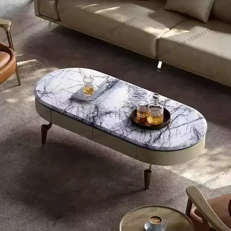 Luxury stone coffee table living room home light luxury high sense natural marble solid wood oval
Luxury stone coffee table living room home light luxury high sense natural marble solid wood oval