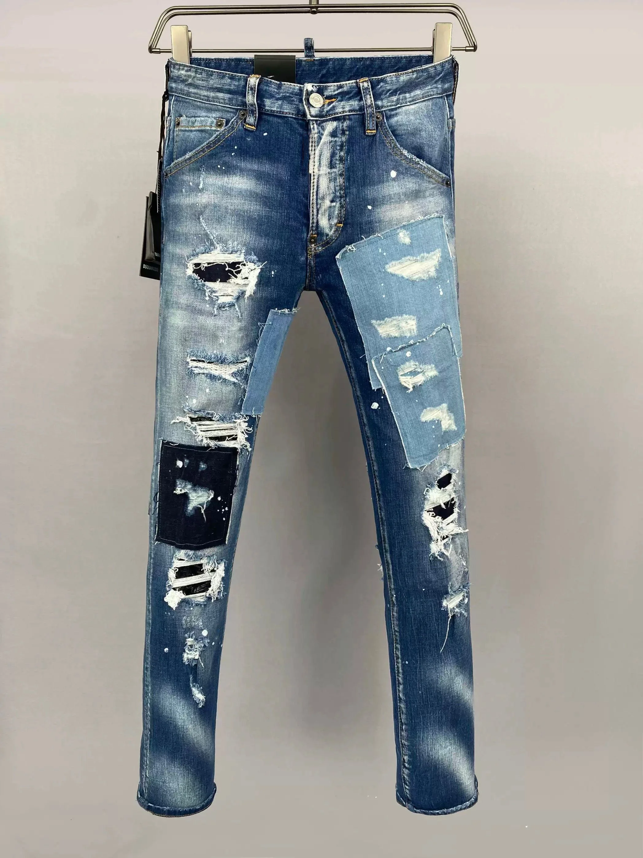Heavy Du Men's Jeans High Waist Slim Fit Patchwork Spray Painted Splicing Long Pants Casual Sle Cotton Stretch Denim
Heavy Du Men's Jeans High Waist Slim Fit Patchwork Spray Painted Splicing Long Pants Casual Sle Cotton Stretch Denim
