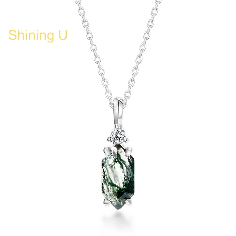 Shining U 925 Sterling 5*10mm Silver Green Stone Necklace for Women Fine Jewelry Summer
Shining U 925 Sterling 5*10mm Silver Green Stone Necklace for Women Fine Jewelry Summer