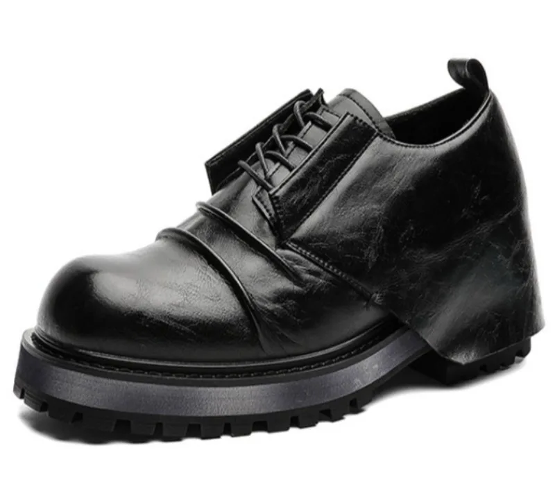 7CM Hidden Height Increasing Leather Oxford Shoes Men Pleated Wrinkle Chunky Sole Derby Shoes Punk Gothic Platform Footwear 2026
7CM Hidden Height Increasing Leather Oxford Shoes Men Pleated Wrinkle Chunky Sole Derby Shoes Punk Gothic Platform Footwear 2026