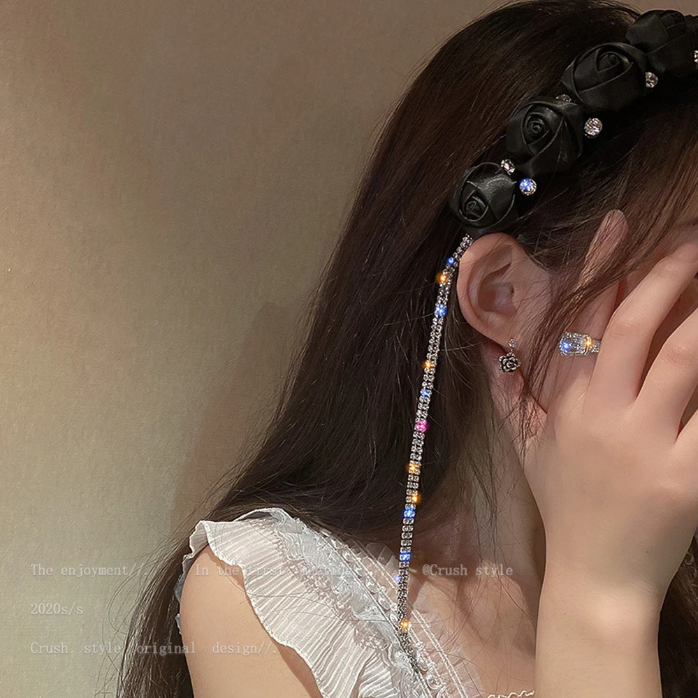 Trendy Korean Hair Accessories Flower Buds Diamonds Flashing Rhinestones Tassels Retro Headdresses Personality Headdresses Women
Trendy Korean Hair Accessories Flower Buds Diamonds Flashing Rhinestones Tassels Retro Headdresses Personality Headdresses Women