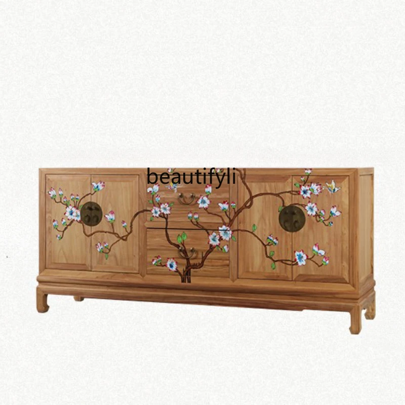 Chinese-Style Paint-Free TV Cabinet Hand-Painted Solid Wood Storage Sideboard Cabinet Shoe Cabinet Hallway Curio Cabinet
Chinese-Style Paint-Free TV Cabinet Hand-Painted Solid Wood Storage Sideboard Cabinet Shoe Cabinet Hallway Curio Cabinet