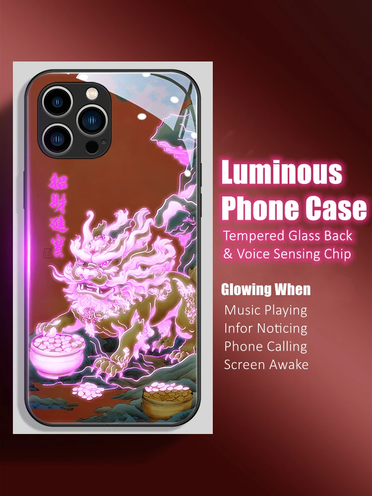 Kylin Dragon Lunar New Year LED Light Glowing Luminous Phone Case for iPhone 11 12 13 14 15 X Xs Xr Mini Pro Max Plus Cover
Kylin Dragon Lunar New Year LED Light Glowing Luminous Phone Case for iPhone 11 12 13 14 15 X Xs Xr Mini Pro Max Plus Cover