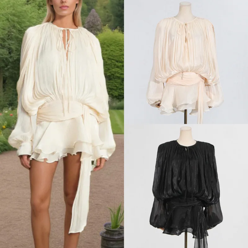 Mini Dresses Women Europe America Spring Summer Sexy Elegant Pure Desire Hollow Out Pleated Ribbon Skirt Loose A-line Dress New
Mini Dresses Women Europe America Spring Summer Sexy Elegant Pure Desire Hollow Out Pleated Ribbon Skirt Loose A-line Dress New