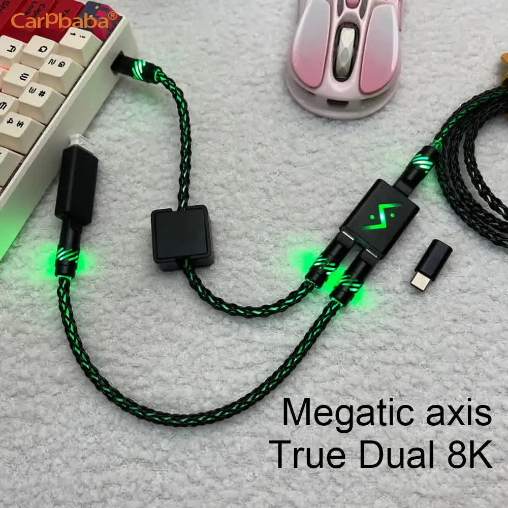 8000K Customized Luminous Hollow Single Crystal Copper One To Two Aviation Plug 8K Magnetic Axis Keyboard Cable For Gamer
8000K Customized Luminous Hollow Single Crystal Copper One To Two Aviation Plug 8K Magnetic Axis Keyboard Cable For Gamer