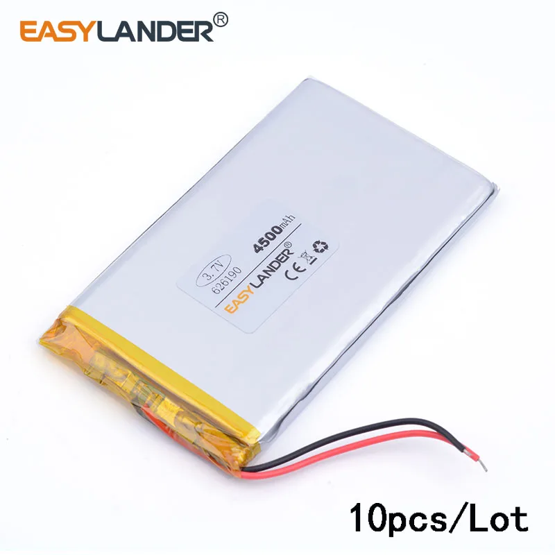 10pcs/Lot 3.7v 4500mah 3.7V 626190 lithium polymer batteries 7 inch Tablet PC battery li ion battery tablet PC Tab
10pcs/Lot 3.7v 4500mah 3.7V 626190 lithium polymer batteries 7 inch Tablet PC battery li ion battery tablet PC Tab
