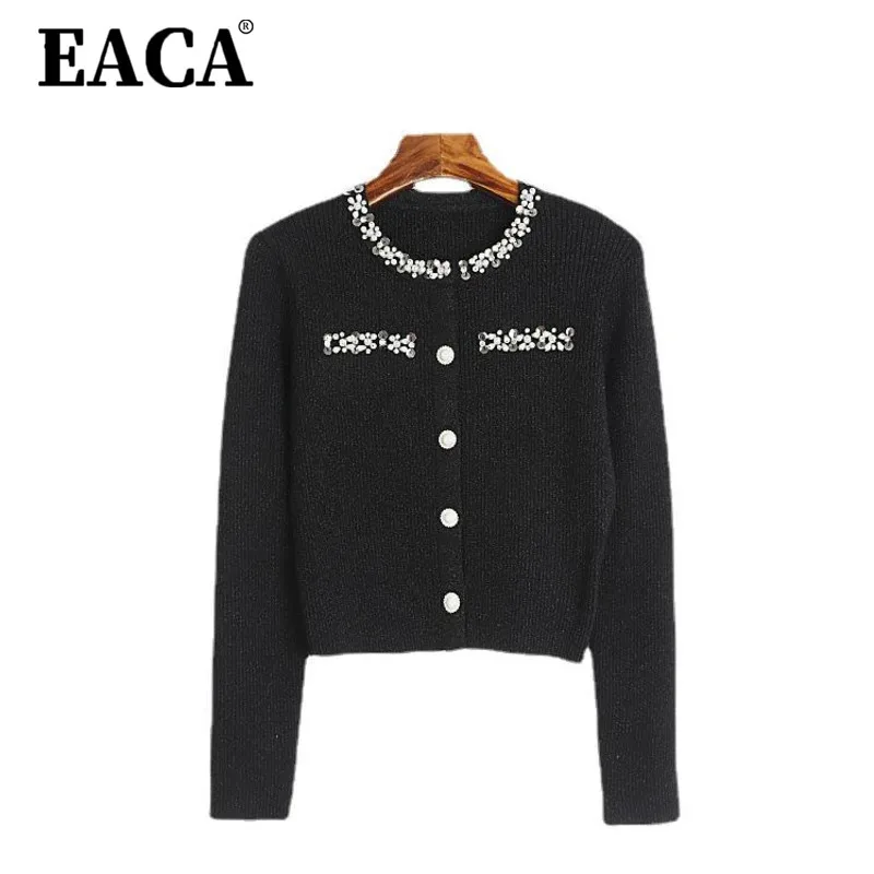 EACA Temperament Solid Color 2024 Early Spring New Round Neck Knitted Versatile Women's Cardigan Look Thin Short Coat
EACA Temperament Solid Color 2024 Early Spring New Round Neck Knitted Versatile Women's Cardigan Look Thin Short Coat