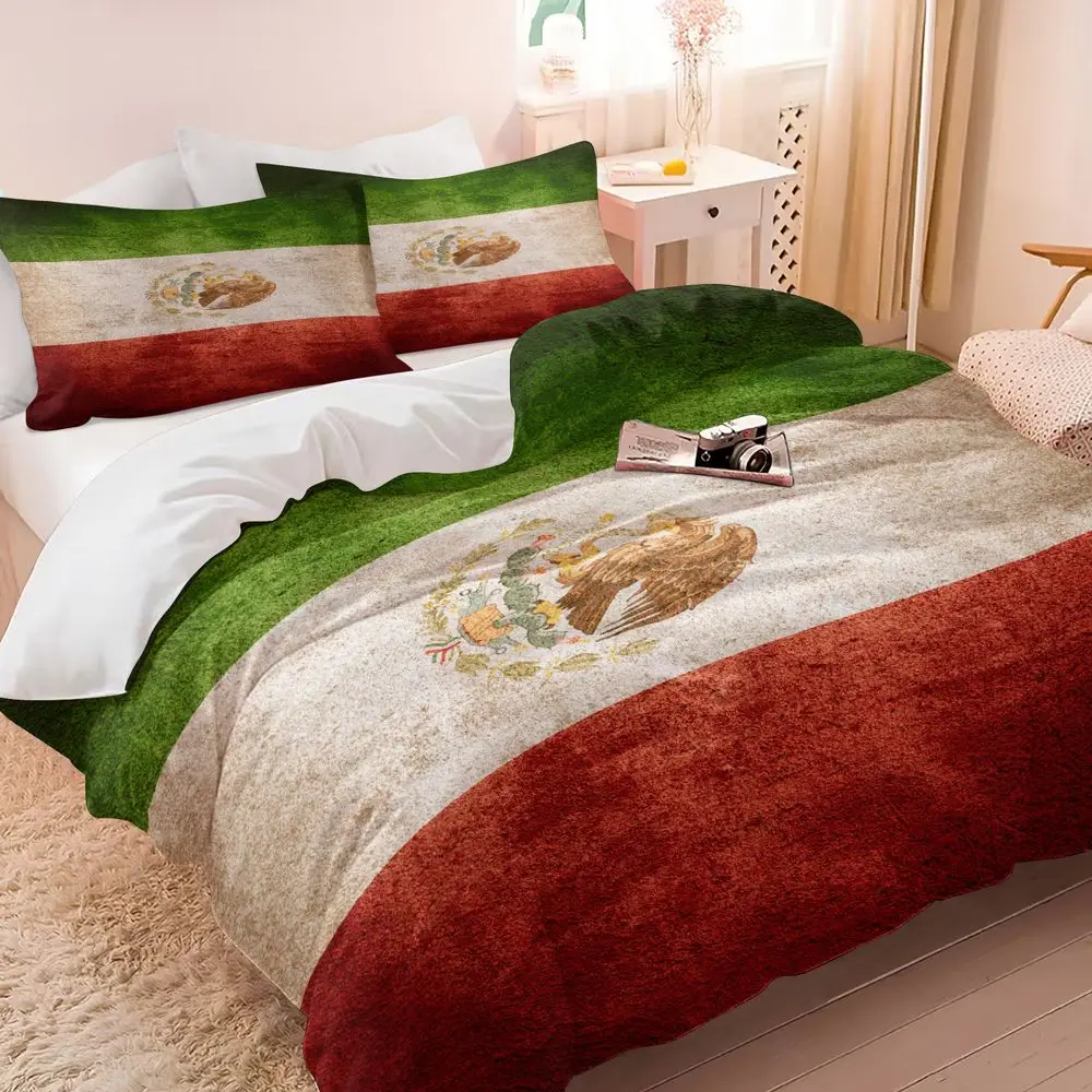 Mexico Flag Print Duvet Cover Set(1 Duvet Cover & 1/2 Pillowcase) Soft Bedding Set Ideal For Patriotic Home Decor
Mexico Flag Print Duvet Cover Set(1 Duvet Cover & 1/2 Pillowcase) Soft Bedding Set Ideal For Patriotic Home Decor